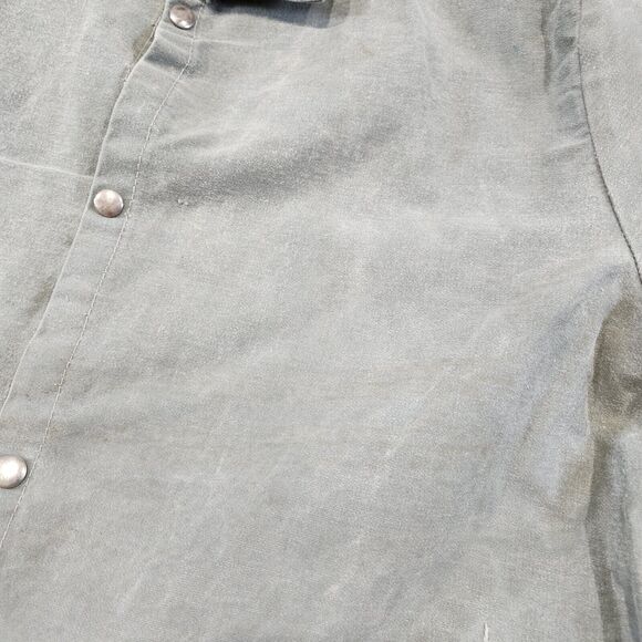 VTG 60s Sager Safety Safeguards Glove Corp Mens 50 Snap Up Cotton Work Shirt - Picture 8 of 16